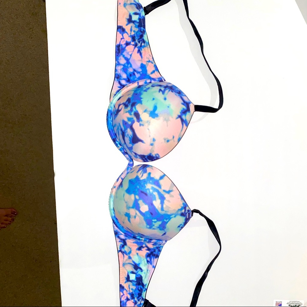 Light colored tie dye PINK push up bra